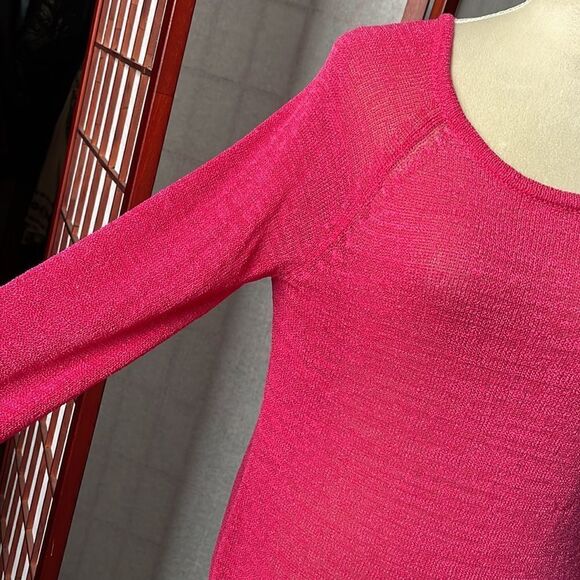 Bisou Bisou Michele Bohbot Pink Semi-Sheer Top w/Open Back (Size: Small) - Picture 7 of 11